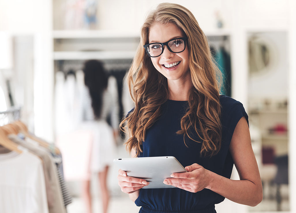 Small business owner managing payroll